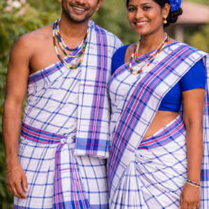 Santali Traditional Couple Kacha & Saree (Lumanag) 159140
